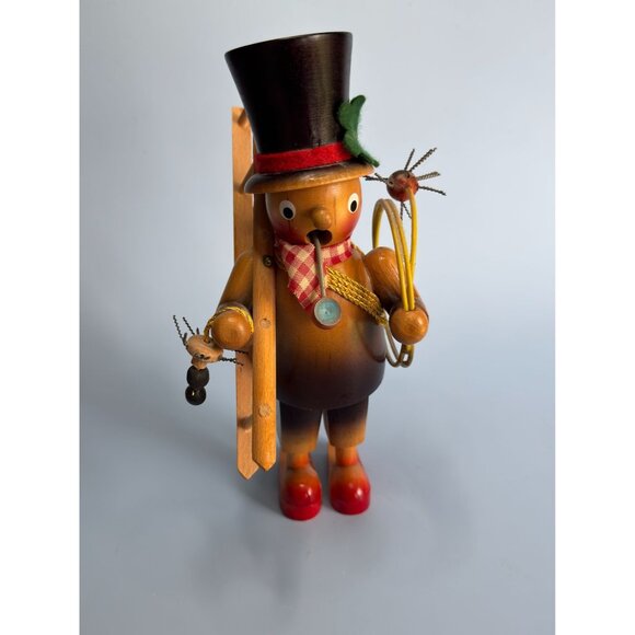 Steinbach Other - Steinbach Vintage German Smoker Chimney Sweep Wooden Figurine With Ladder & Spid